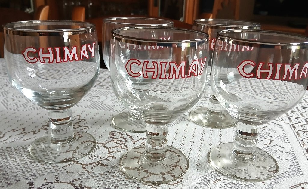 Lot 7 verres de Chimay 33 cl, Enlèvement, Comme neuf, Verre à bière