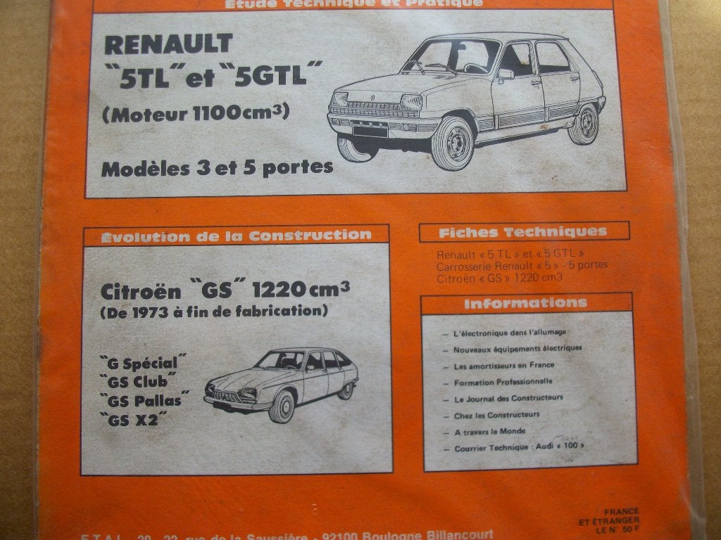 revue technique renault R5 1100cc de 1979-1984, Ophalen of Verzenden