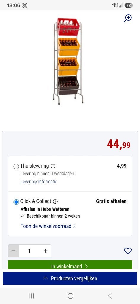 Krattenrek 45€ => 15€ (met 4 bakken erbij: 25€), Ophalen, Gebruikt