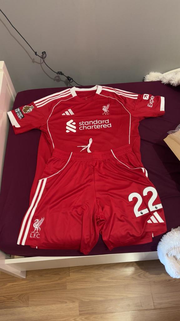 Liverpool Fc 25/26 Home Jersey + Home Short, Taille L, Enlèvement, Neuf, Maillot
