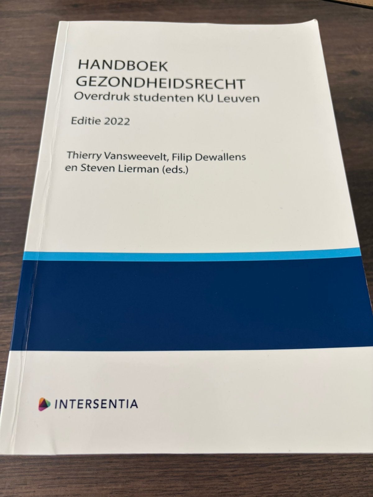 Handboek Gezondheidsrecht overdruk Editie 2022, Enlèvement ou Envoi, Néerlandais, Thierry Vansweevelt; Filip Dewallens
