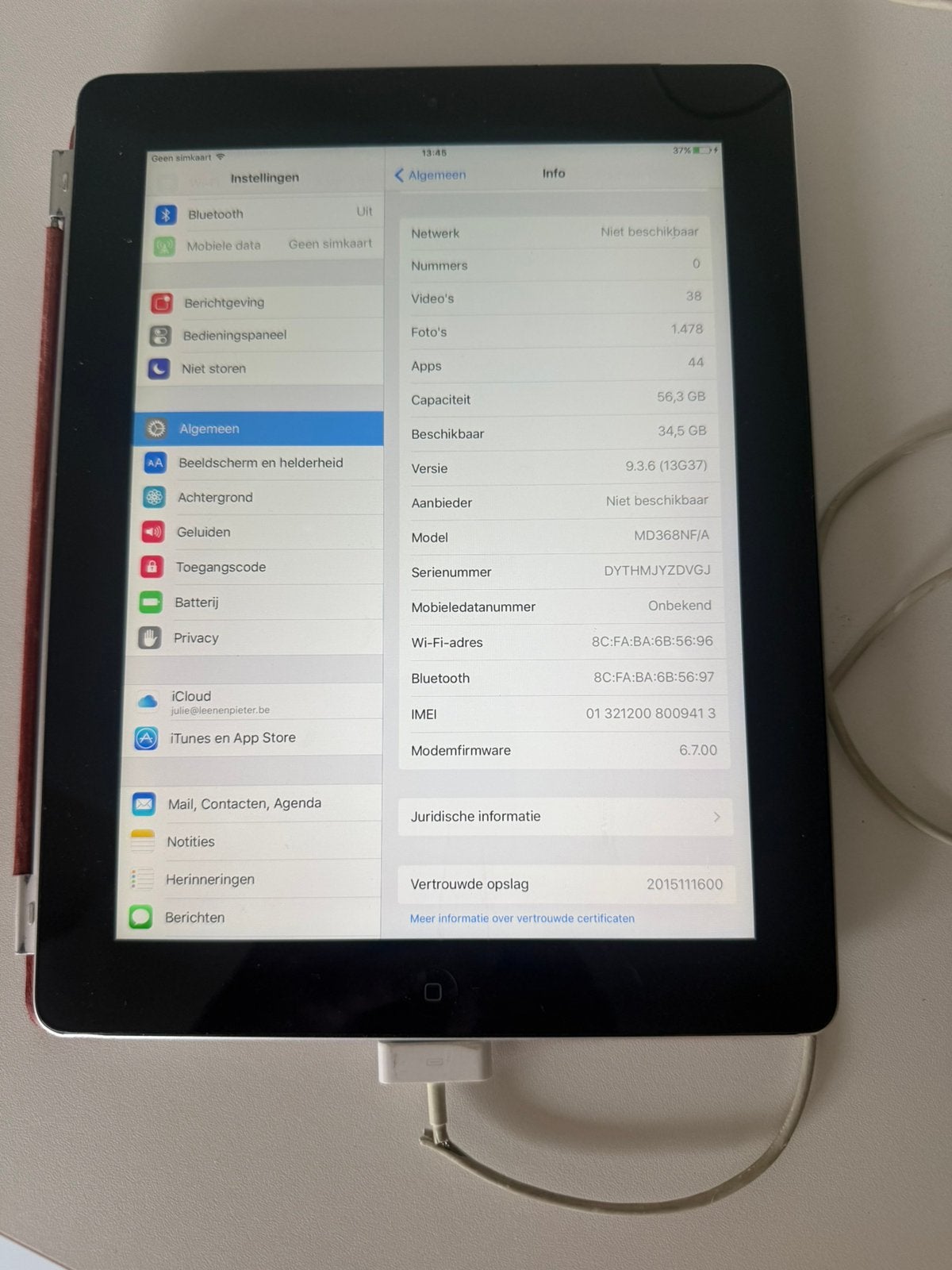 iPad 9,7” 64gb 3de gen wifi + LTE, Computers en Software, Ophalen of Verzenden, Gebruikt