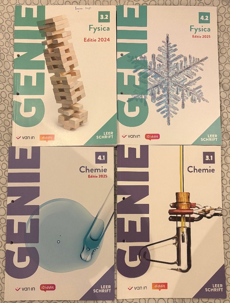 Genie Fysica 4.2,3.2 en Chemie 4.1,3.1 boeken, ASO, Natuurkunde, Nieuw, Ophalen of Verzenden