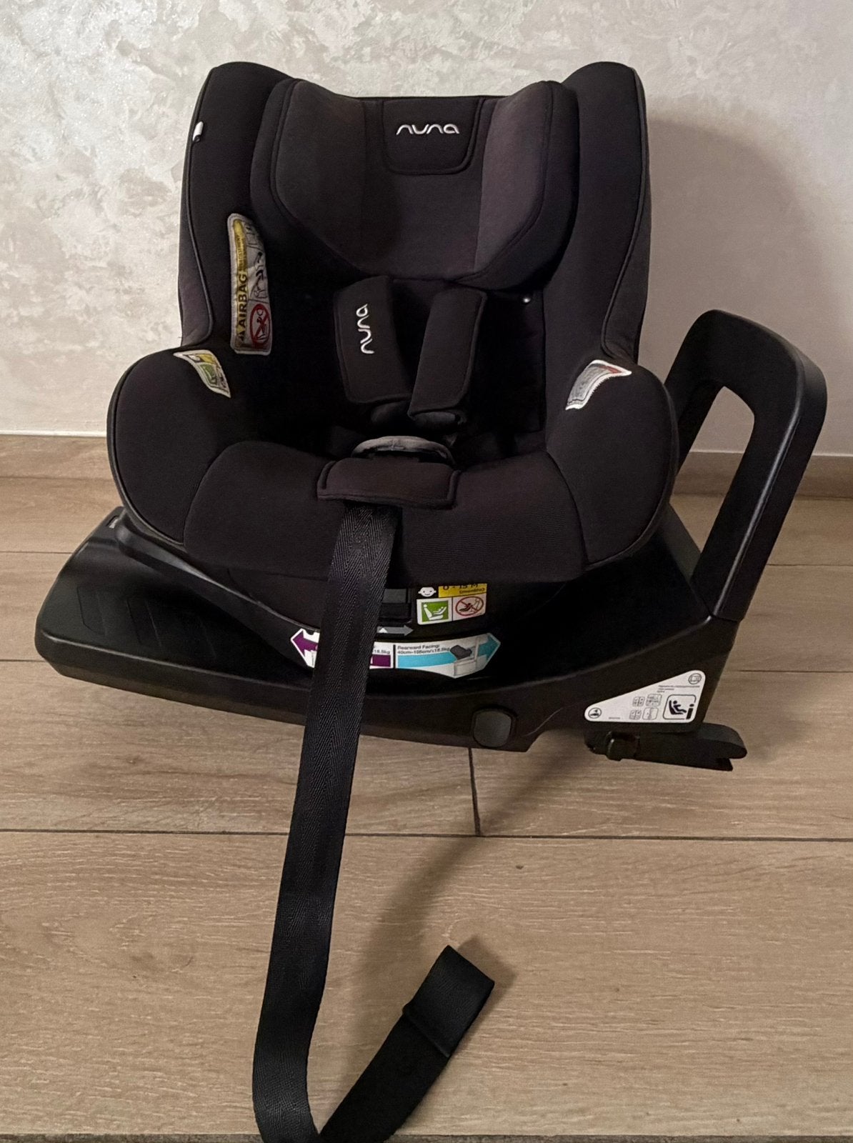 Nuna 360 plus graden draaibare autostoel 9-18,5 kg, Ophalen, Verstelbare rugleuning, Babygeluk, 9 t/m 18 kg