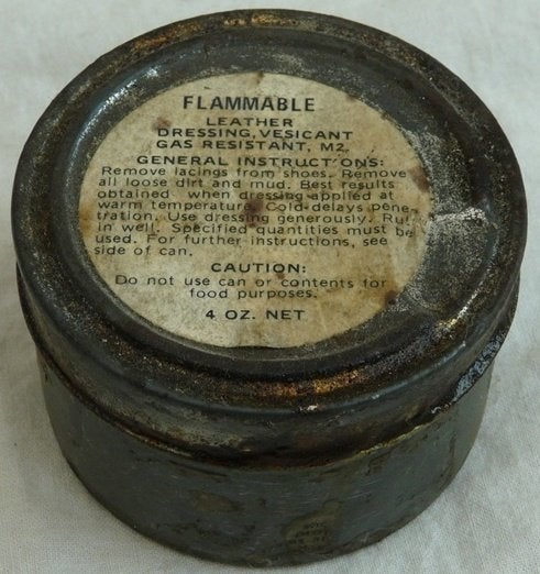 Leather Dressing, Vesicant Gas Resistant, M2, US Army, 1950s, Enlèvement ou Envoi, Armée de terre, Épée ou sabre