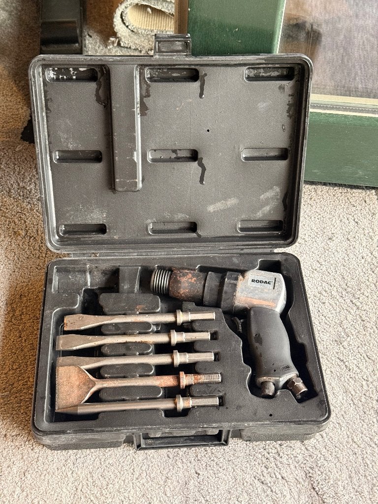 Rodac RC2750R pneumatische beitelhamer + 5 beitels, Ophalen of Verzenden, Zo goed als nieuw, Beitel, Overige merken