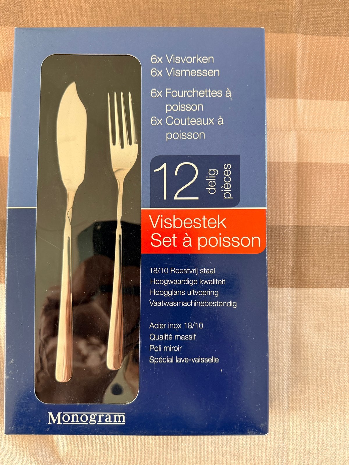 Visbestek nieuw 24 personen, Maison & Meubles, Cuisine | Couverts, Enlèvement, Couverts à poisson, Inox ou Chrome, Neuf