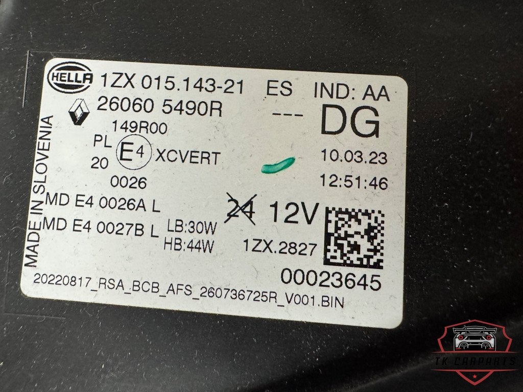 Renault magen 5 V led koplamp links 260605490r, Renault Group, Gebruikt, Contact.group@renault.com, Renault