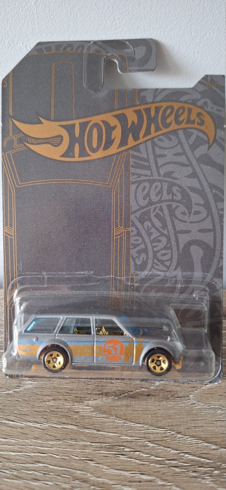 Hotwheels - 1971 Datsun 510 Wagon - Grijze Hoge kaart, Enlèvement ou Envoi, Neuf, Voiture