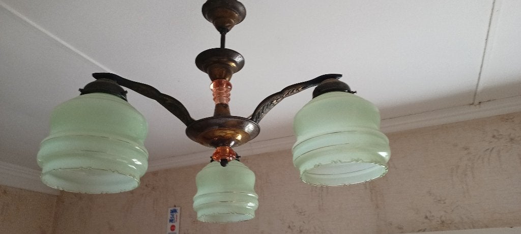 art deco luchter, Ophalen