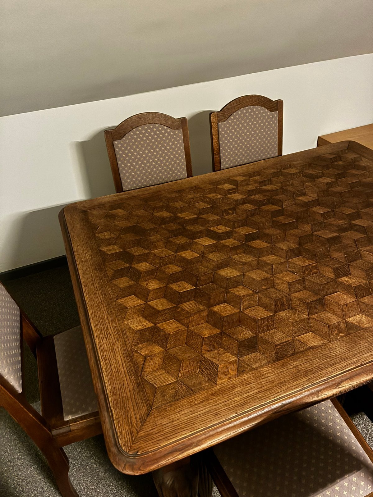 Table et 6 chaises en chêne, Antiquités & Art, Enlèvement