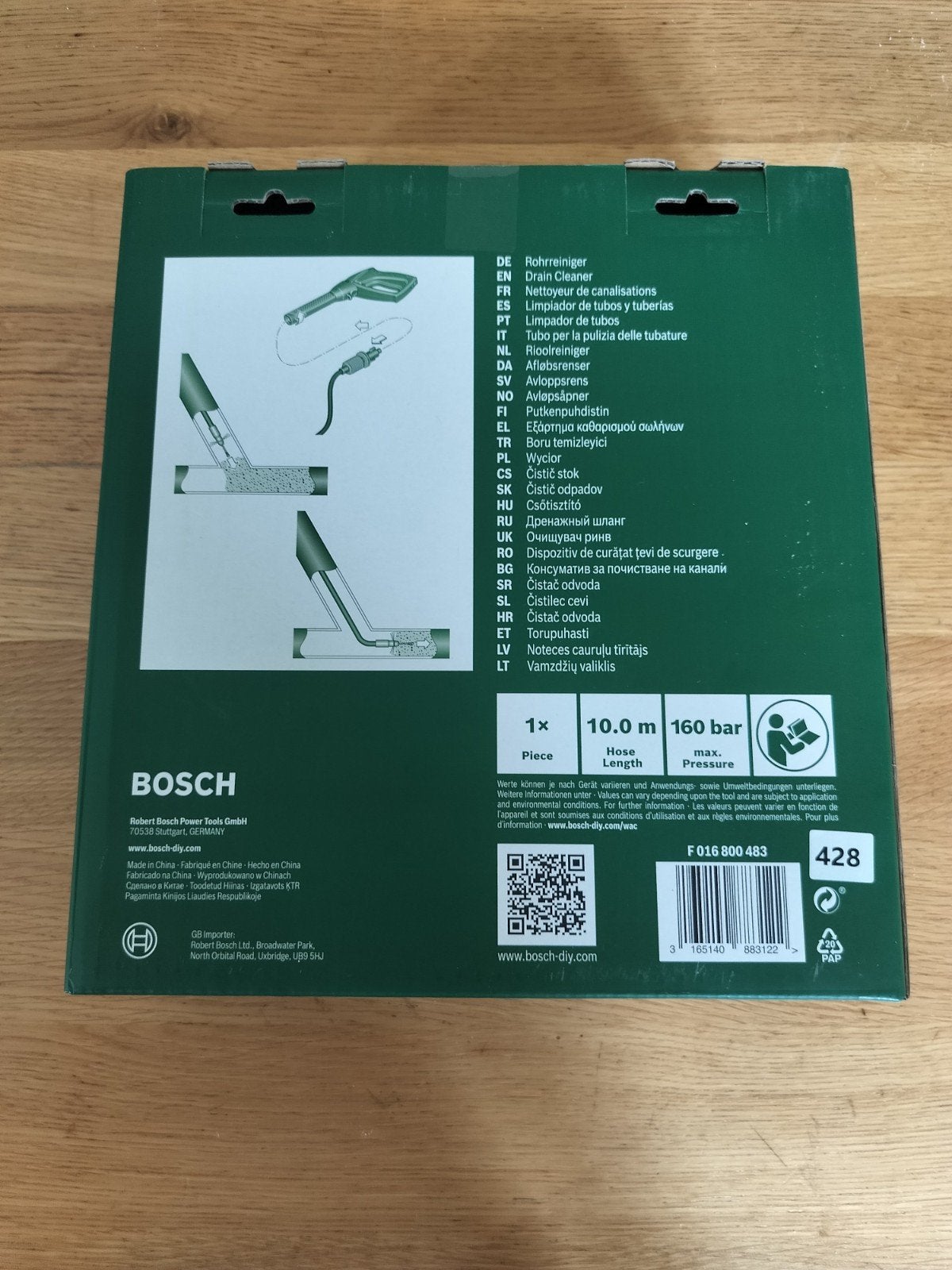 BOSCH rioolreiniginsset 10 meter 160 bar (nieuw in de doos!), Tuin en Terras, Hogedrukreinigers, Nieuw, Elektrisch, Met regelbare waterdruk