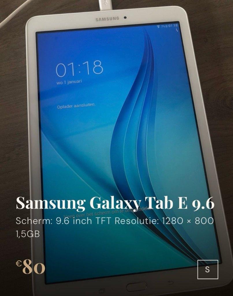 Samsung Galaxy Tab E9.6, Samsung galaxy tablet, Zo goed als nieuw, Wi-Fi en Mobiel internet, Ophalen