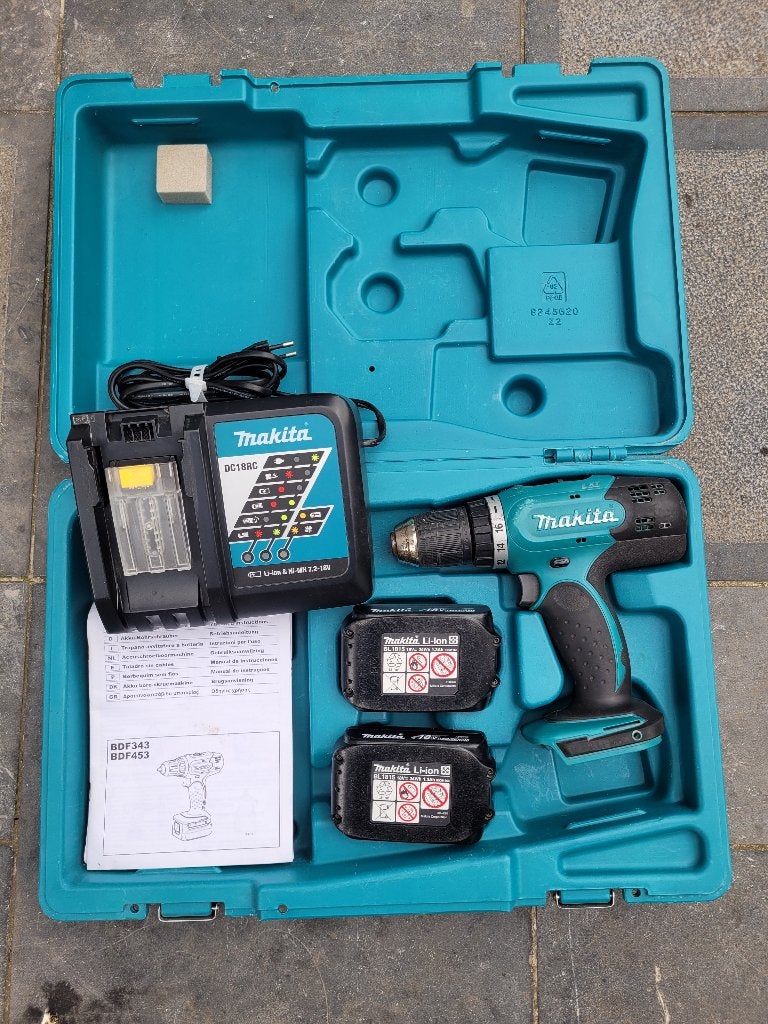 Makita boormachine BDF453, Bricolage & Construction, Outillage | Foreuses, Utilisé, Perceuse, Moins de 400 watts, Vitesse variable