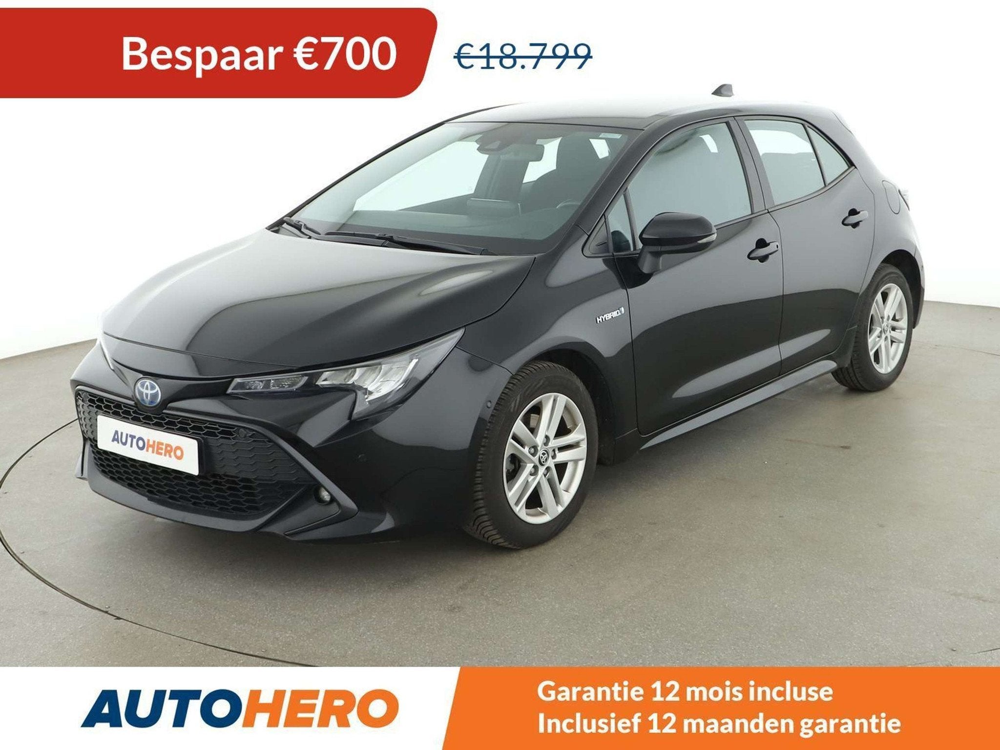 Toyota Corolla 1.8 Hybrid Comfort (bj 2020, automaat), Gebruikt, Corolla, Zwart, Hybride Elektrisch/Benzine