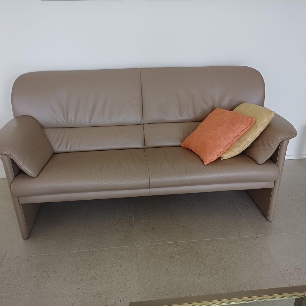 2 lederen zetels Jori, Huis en Inrichting, Ophalen, Gebruikt, 150 tot 200 cm, Driepersoons