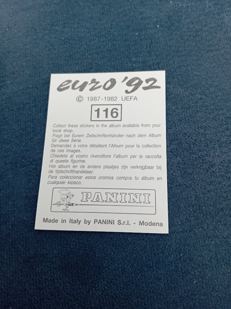 panini sticker EURO 92 nr 116, Ophalen of Verzenden, Nieuw, Sport