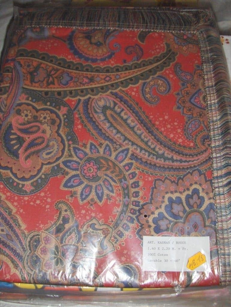 Nappe dessin cachemire en 100% coton satiné. 2 m 20., Neuf, Nappe, Lavable, Rectangle