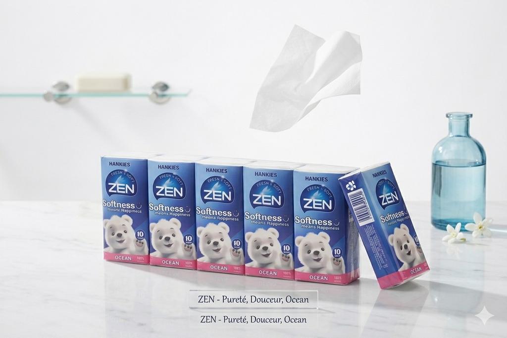 DESTOCKAGE MASSIVE , ZEN Hankies - Océan (Pack de 10) 0,55€, Ophalen of Verzenden