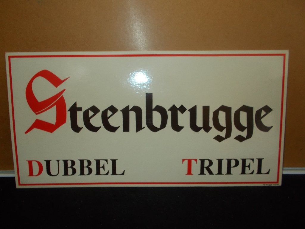 Abdij Steenbrugge - De Gouden boom - bierreclame karton 1990, Verzamelen, Ophalen, Zo goed als nieuw, Reclamebord, Plaat of Schild