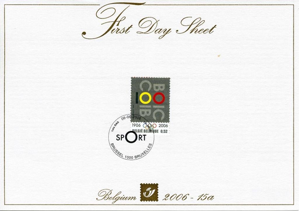 (B) FDS 2006-15a  3539 - 100 jaar BOIC, Postzegels en Munten, Ophalen of Verzenden, Gestempeld, 1e dag stempel