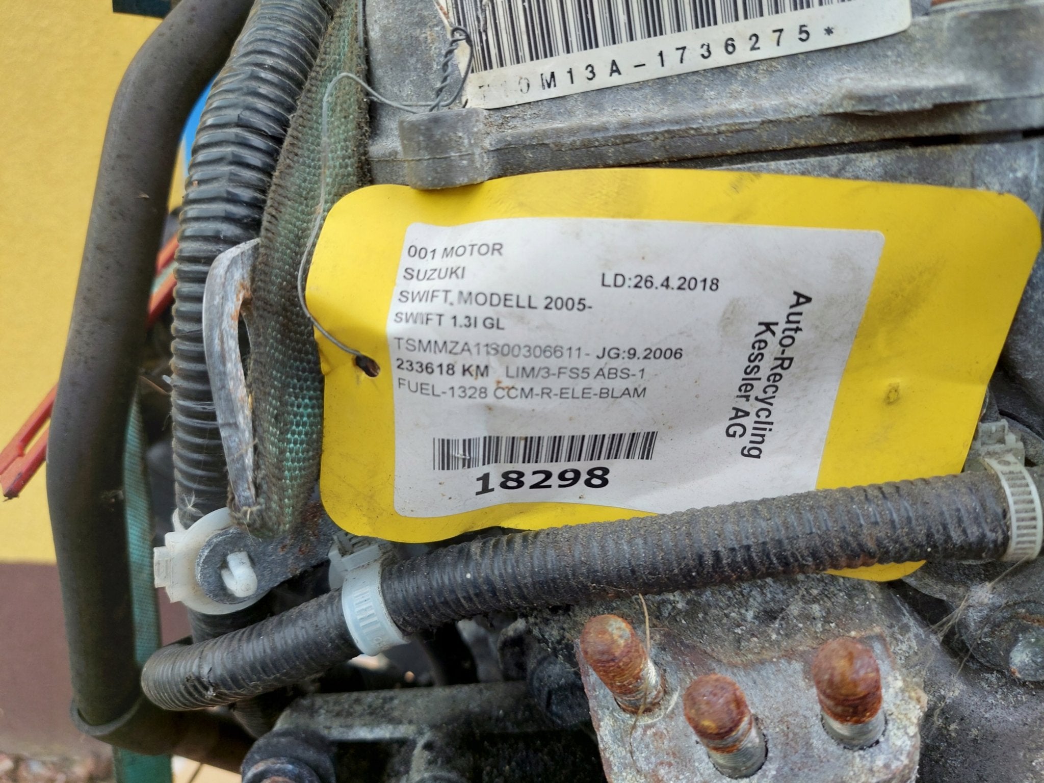 Moteur M13A Complet SWIFT SUZUKI, Envoi, Utilisé, Daihatsu