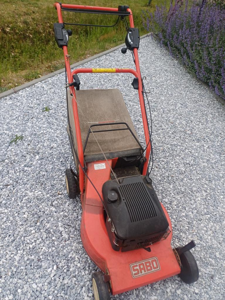 La tondeuse à gazon Sabo Turbostar est défectueuse : elle ne, Sabo, Tondeuse rotative, Utilisé, Sac de ramassage