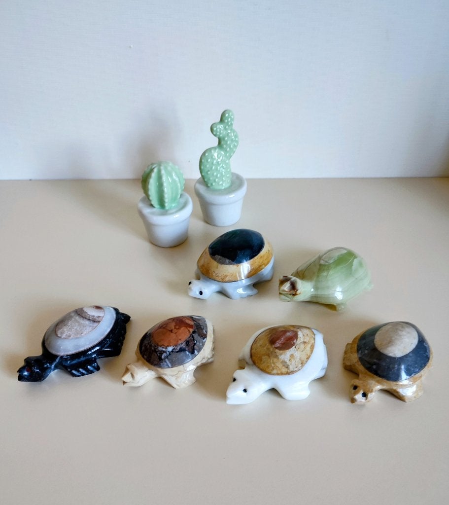 Superbes tortues, artisanat. 5 en marbre, 1 en onyx, Antiquités & Art, Art | Art non-occidental, Enlèvement ou Envoi