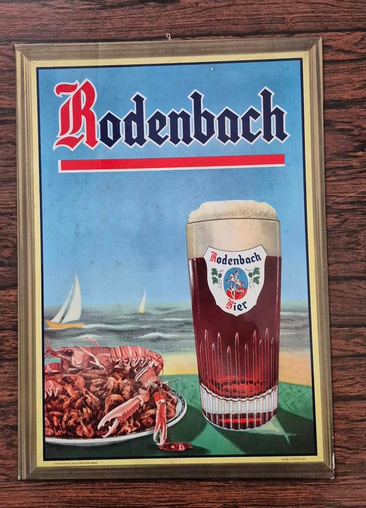 Reclamebordje Rodenbach 60's, Verzamelen, Ophalen of Verzenden, Gebruikt, Reclamebord, Plaat of Schild, Overige merken