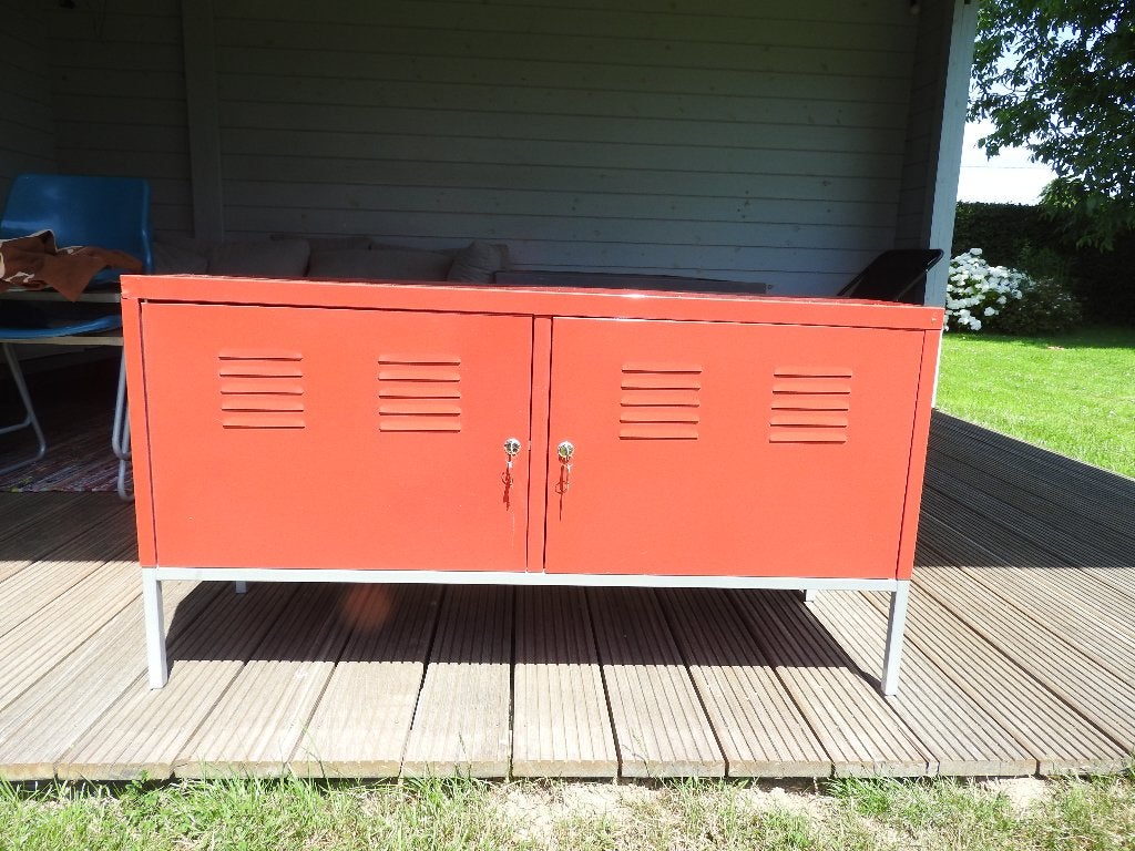 Rode ikea Kast / TV meubel, Huis en Inrichting, Ophalen, Gebruikt, 100 tot 150 cm, Minder dan 100 cm