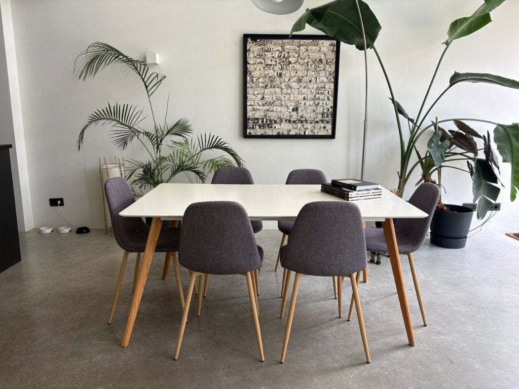 Table et 6 chaises, 150 à 200 cm, Cinq personnes ou plus, Enlèvement, Utilisé