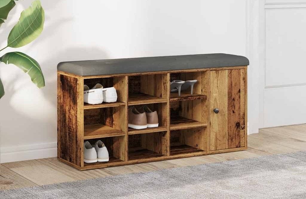 Banc à chaussures Vidaxl vieux bois coloré --NOUVEAU--, Maison & Meubles, Enlèvement, Neuf