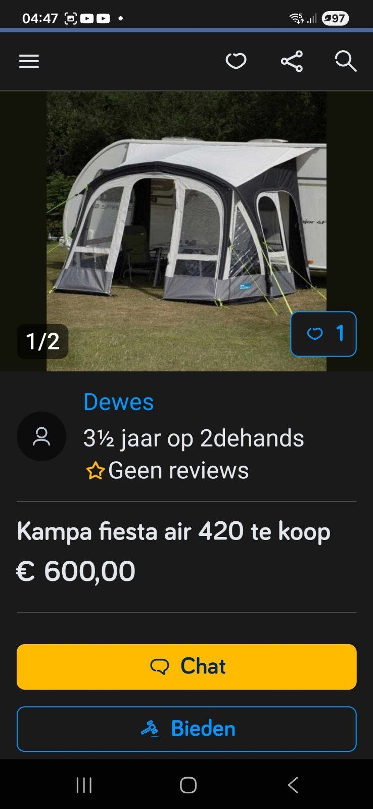 Kampa fiesta pro air 420, Enlèvement