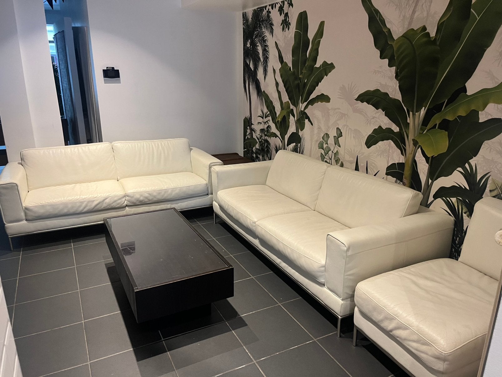 Wit Lederen salon IKEA ARILD, Ophalen, Gebruikt, Leer, Modern strak