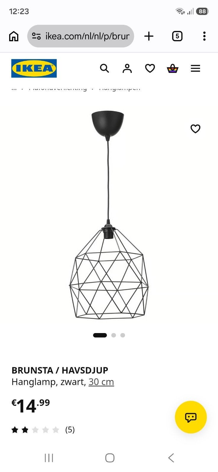 2x ikea luster met lampen., Enlèvement