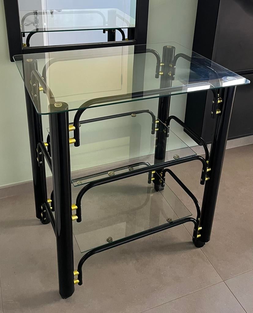 Desserte chariote table appoint  roulette etagere, Maison & Meubles, Tables | Dessertes, Enlèvement, Comme neuf, Verre