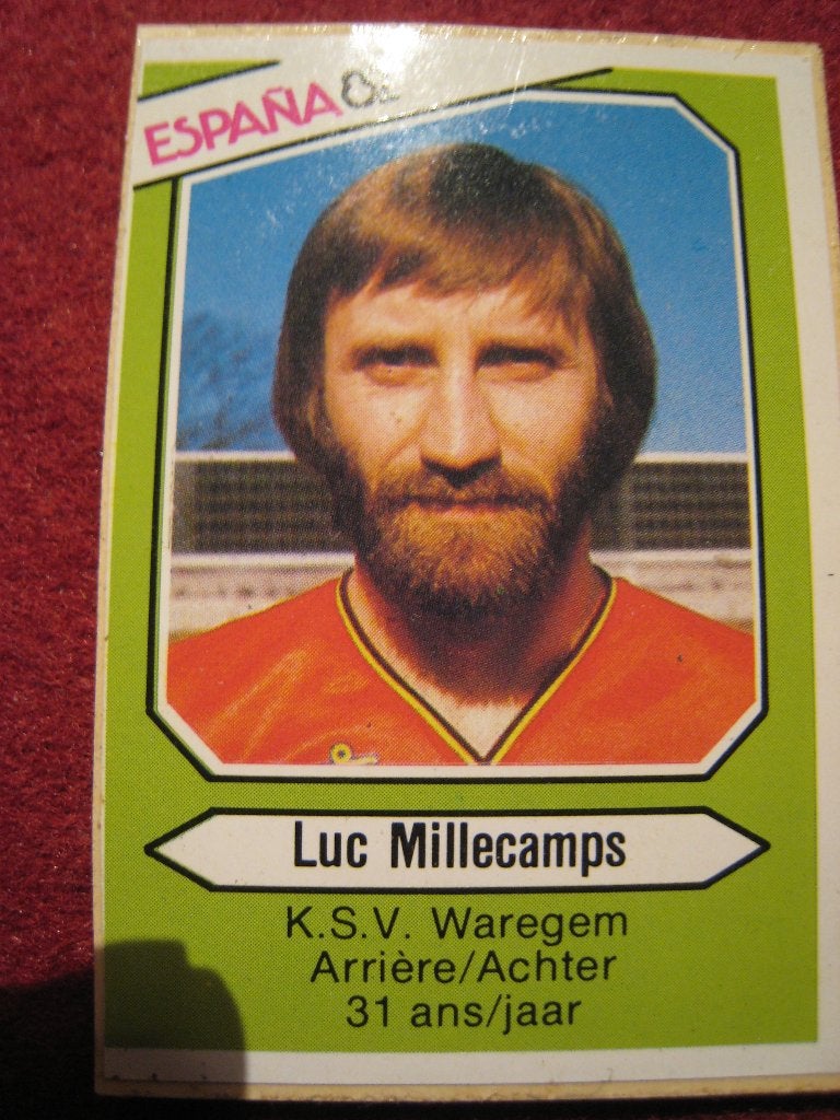 Pre Panini Spanje 82 Luc Millecamps KSV Waregem, Verzenden, Gebruikt, Sticker