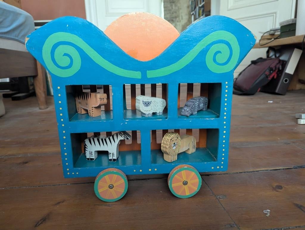 Puzzle vintage en bois “Arche de Noé” / Cirque  wagon, Enlèvement, Utilisé, Accessoires