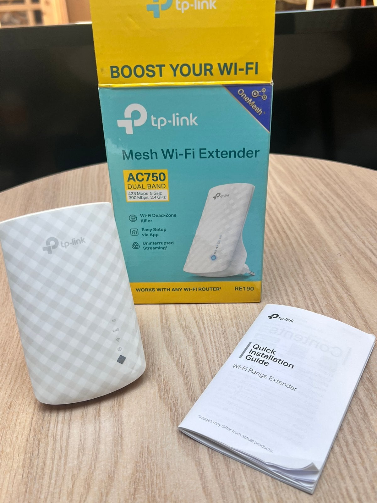 TP-Link RE190 AC750 WiFi-repeater — Dual-band, Ophalen, Zo goed als nieuw