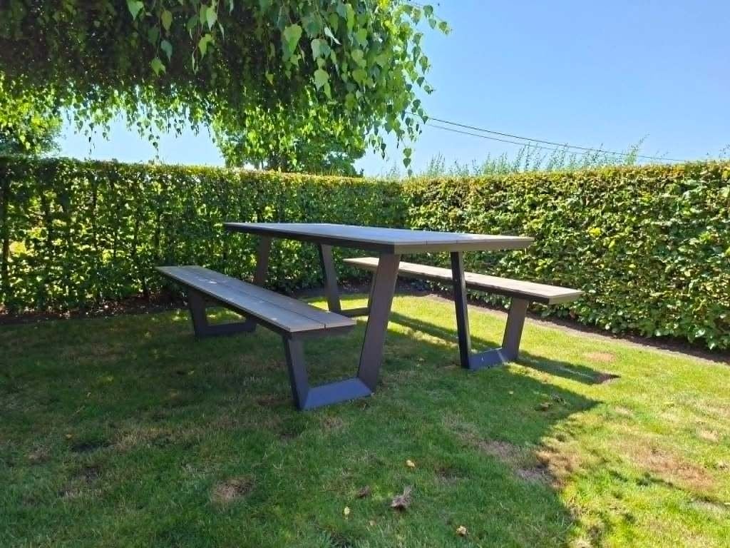 Picknick Bank Set - Garden Impressions - 200x90x75, Ophalen, Zo goed als nieuw, Rechthoekig, Aluminium