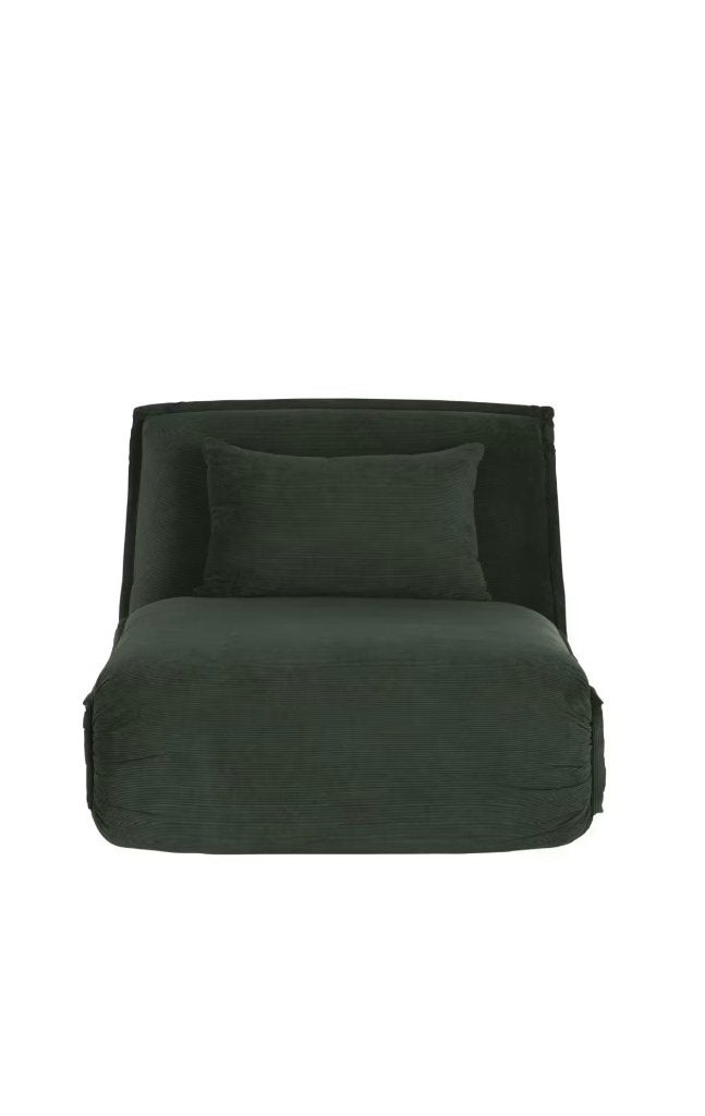 Slaapbank van Maison du Monde Groen Ribstof, Ophalen, 90 cm, Eenpersoons, Zo goed als nieuw