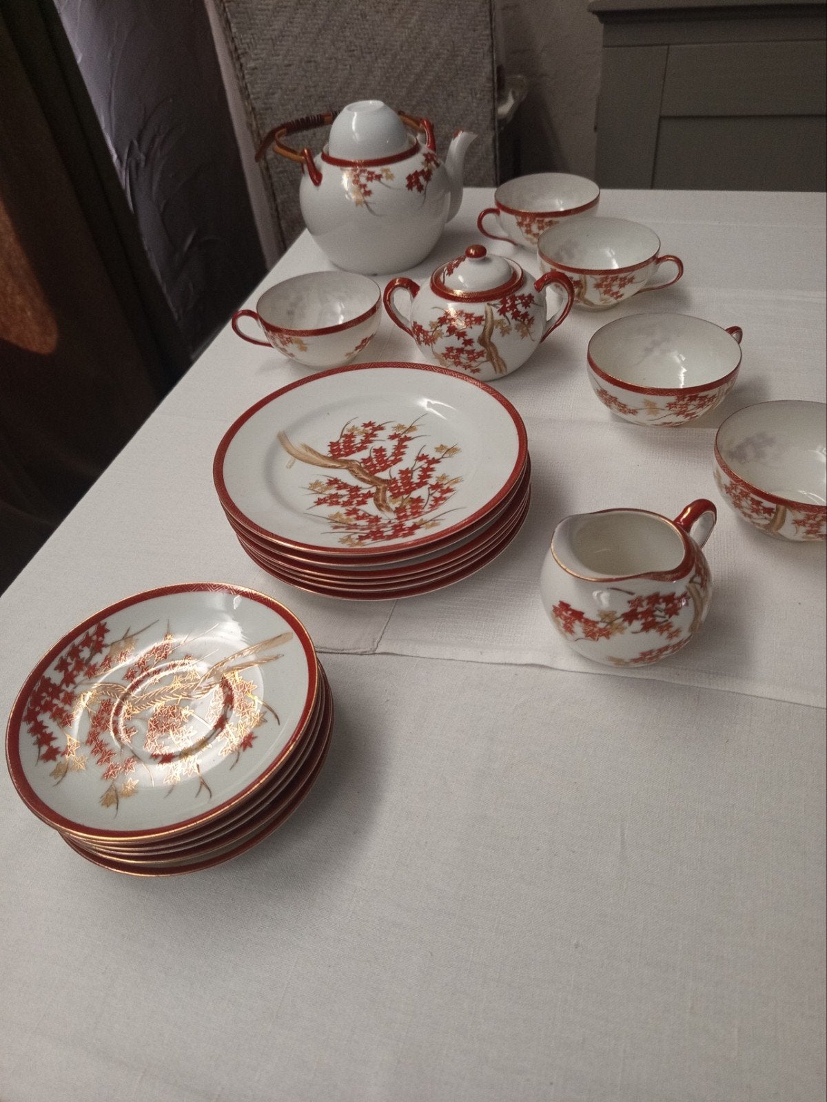 Aziatisch theeservies van porselein, Antiek en Kunst, Ophalen