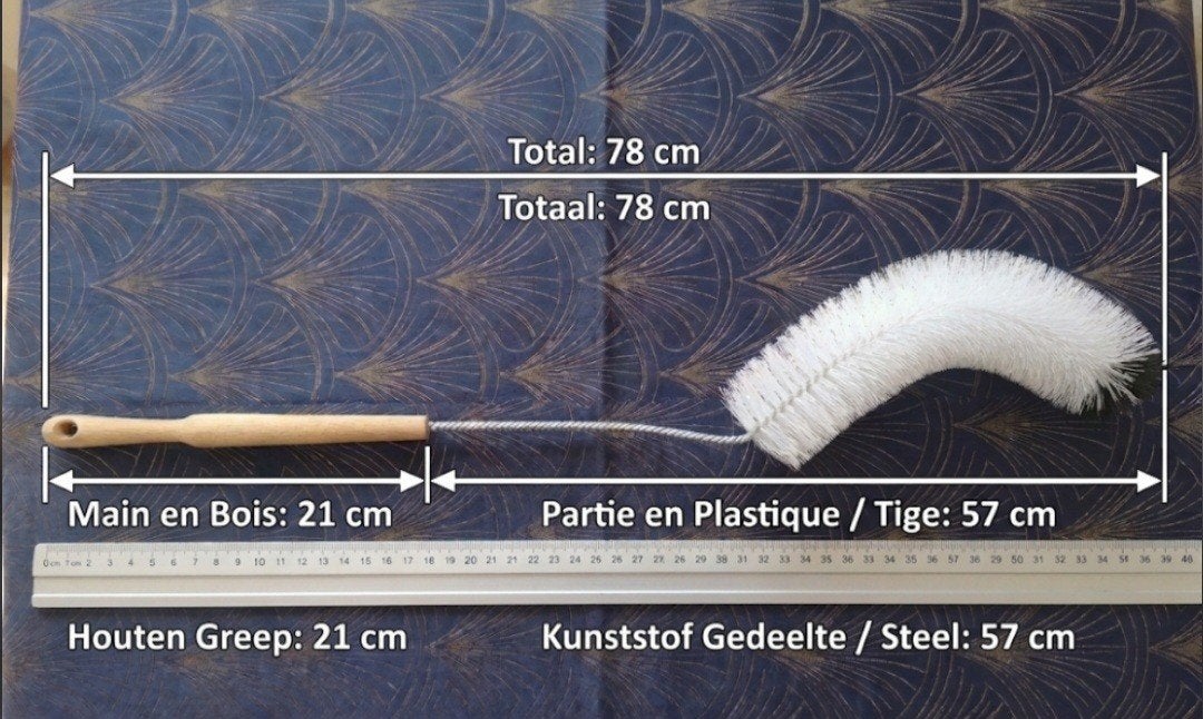 Een gebogen flessenborstel met houten handvat, Enlèvement ou Envoi