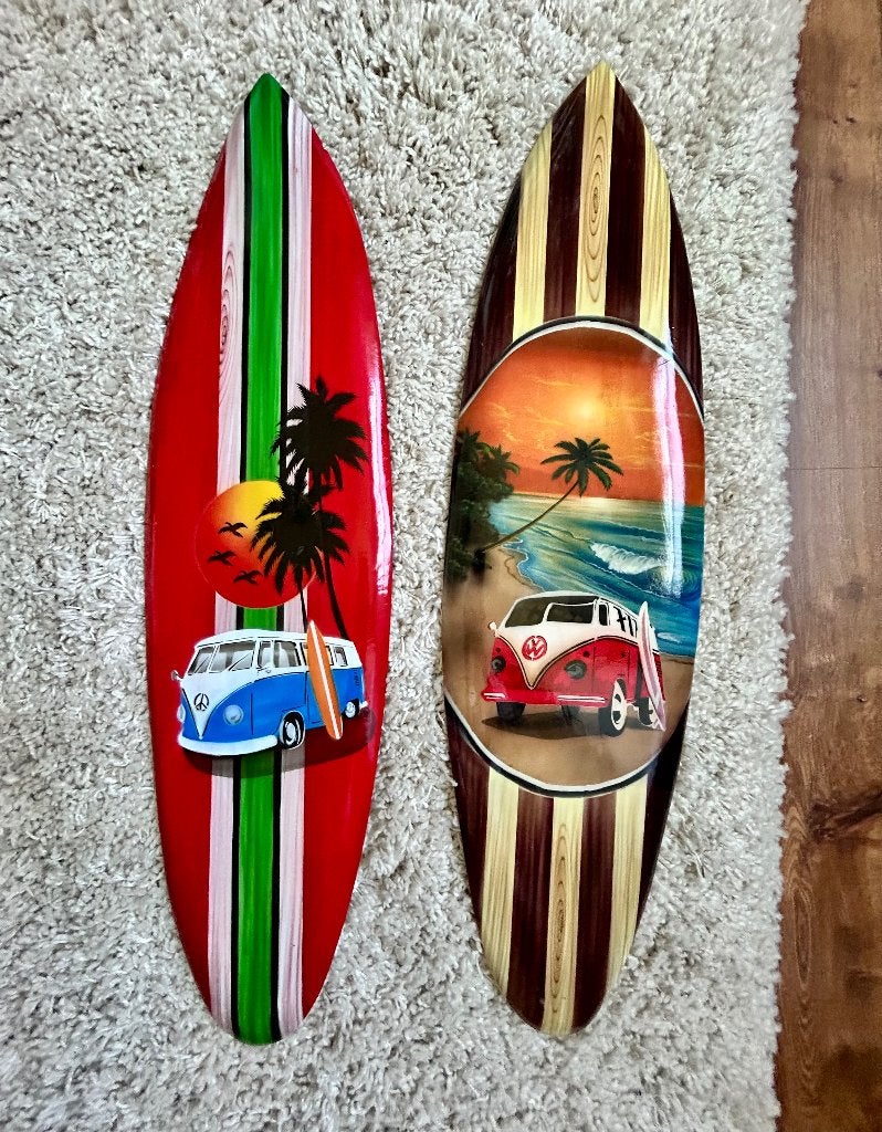 Decoratieve Indonesische surfplankjes, Huis en Inrichting, Ophalen, Gebruikt, Wandhanger, Hout