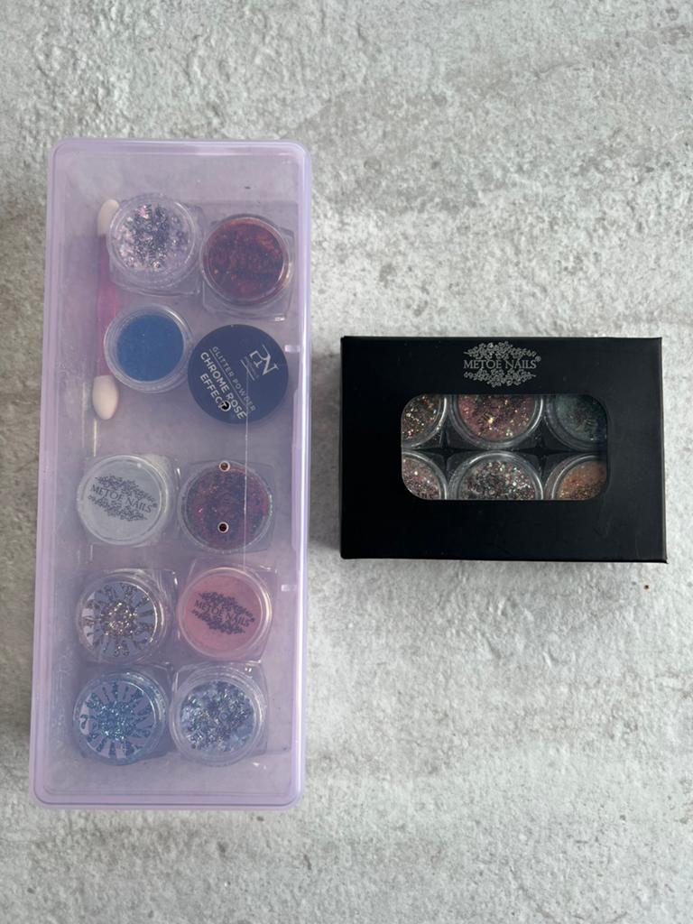Glitterpoeder voor nagels, Handtassen en Accessoires, Uiterlijk | Cosmetica en Make-up, Ophalen, Nieuw, Handen en Nagels