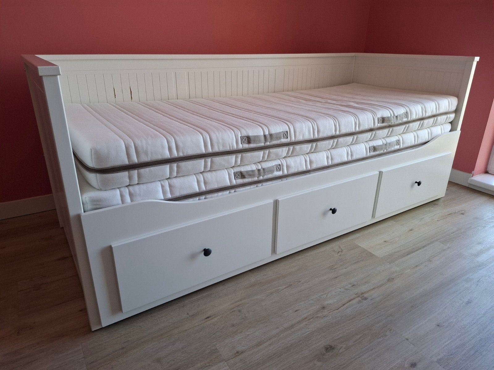 Canapé-lit blanc Hemnes, 70 à 85 cm, Comme neuf, Sommier à lattes, Enlèvement