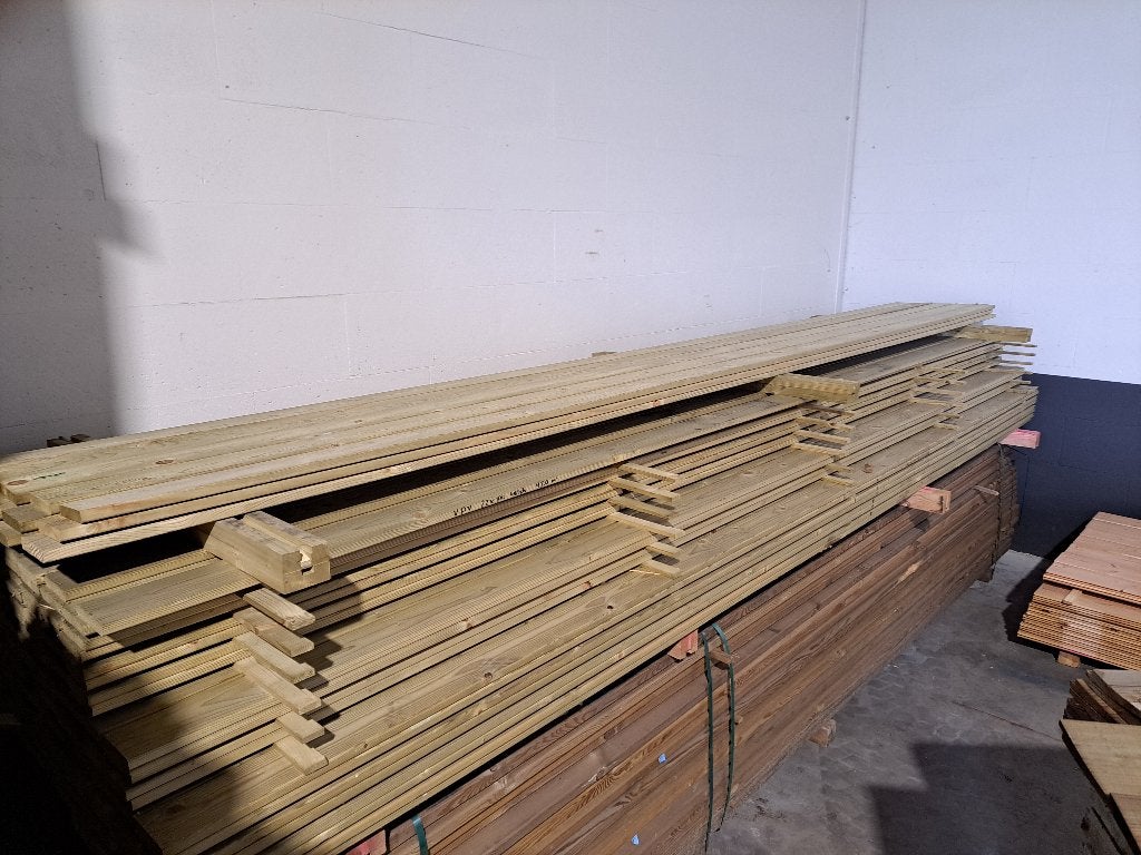 TE KOOP! Tuinplanken/tuinhout (€1,66/m): 22x100x4,2m, Doe-het-zelf en Bouw, Hout en Planken, Minder dan 25 mm, Grenen, Nieuw, Plank