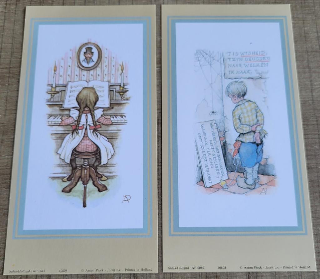 Anton Pieck: 2 prenten, Ophalen of Verzenden, Zo goed als nieuw, Kind, Prent