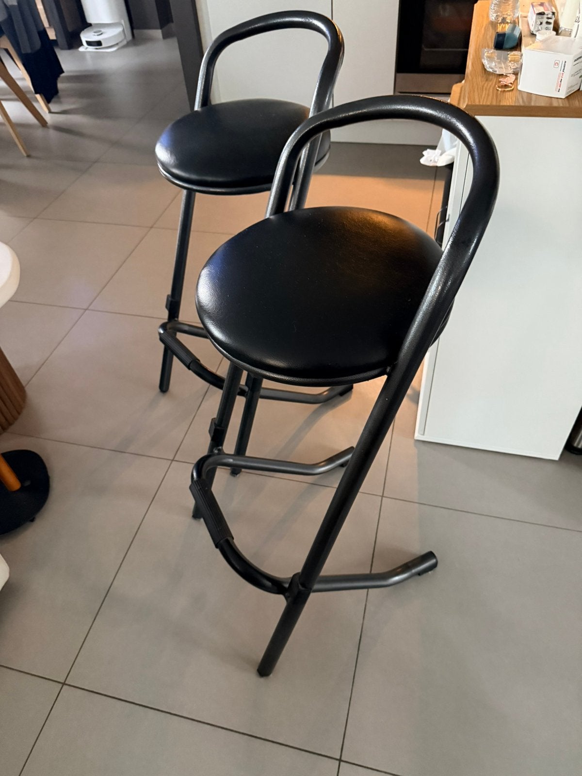 Tabourets métal 70€ pièce, Maison & Meubles, 90 cm ou plus, Avec repose-pieds, 2 tabourets, Comme neuf
