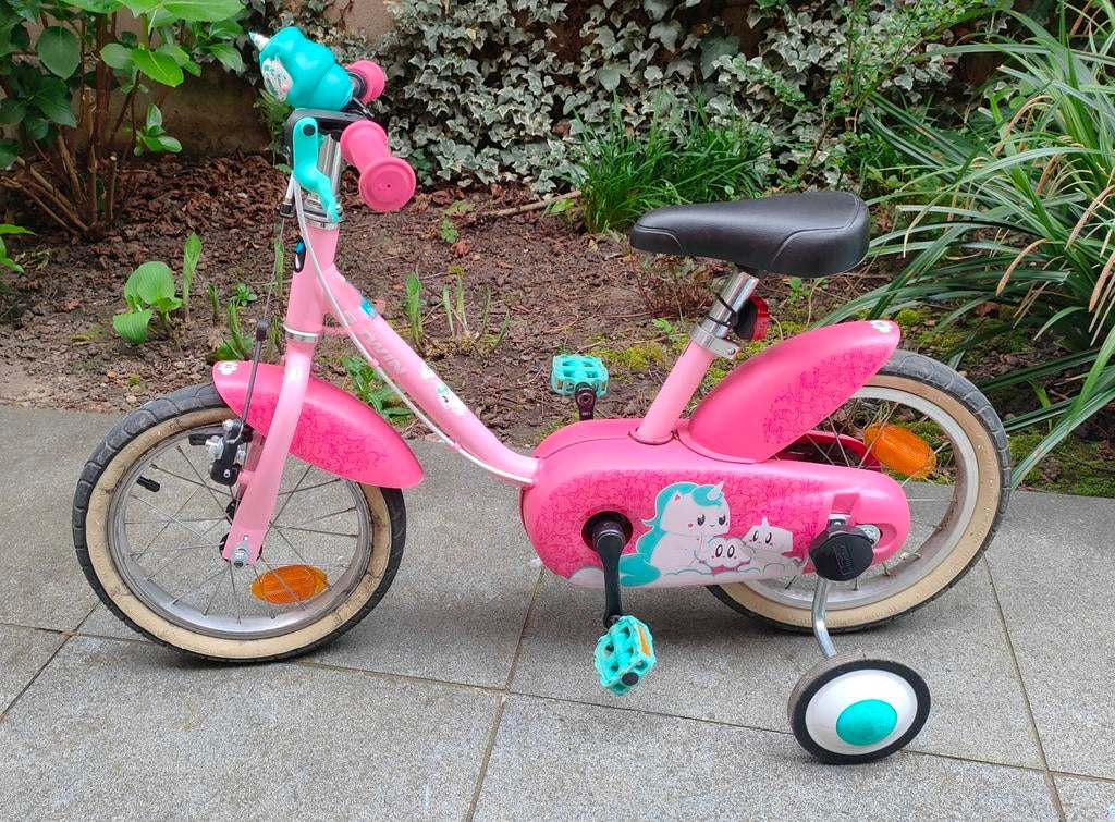 Fiets Btwin 14 inch, Fietsen en Brommers, Fietsen | Kinderfietsjes, Ophalen, Zijwieltjes, Gebruikt, Minder dan 16 inch